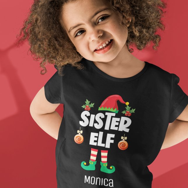 Sister elf family matching christmas outfit name T-Shirt (Creator Uploaded)