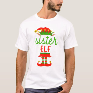 Sister Elf Funny Matching Group Christmas Pajama T-Shirt