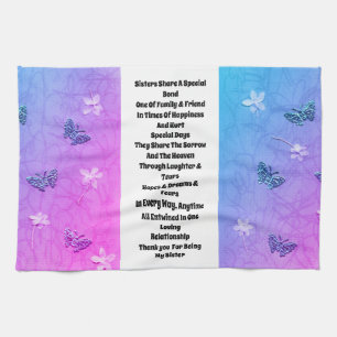 Sister Embellished Tea Towel