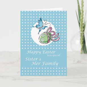 Sister & Family Easter Butterfly New Beginnings Holiday Card