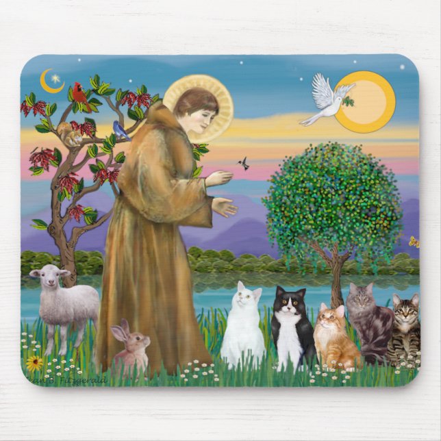 Sister Frances Blessing 5 cats Mouse Pad (Front)