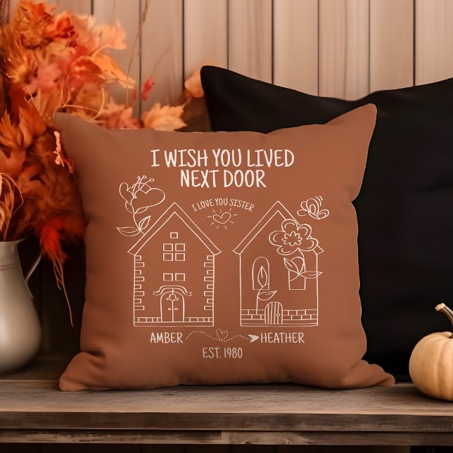 Sister Gift I Wish You Lived Next Door Photo Cushion (Creator Uploaded)