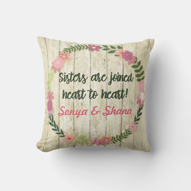 Sister Gift with Quote Pillow Personalised Present (Front)