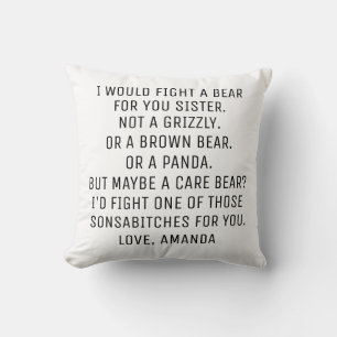 Sister gifts, funny sister gift, sister cushion