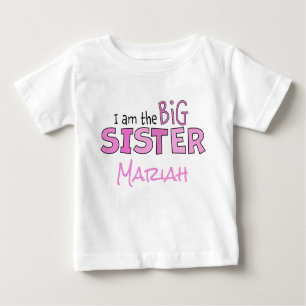 Sister Girly Pink Modern Typography Cute Baby T-Shirt