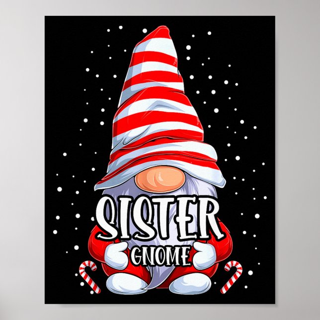 Sister Gnome Christmas Pajamas Matching Family Gro Poster (Front)