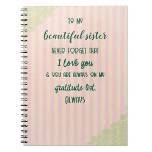 Sister Gratitude  Notebook