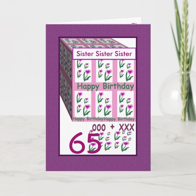 SISTER - Happy 65th Birthday Card (Front)