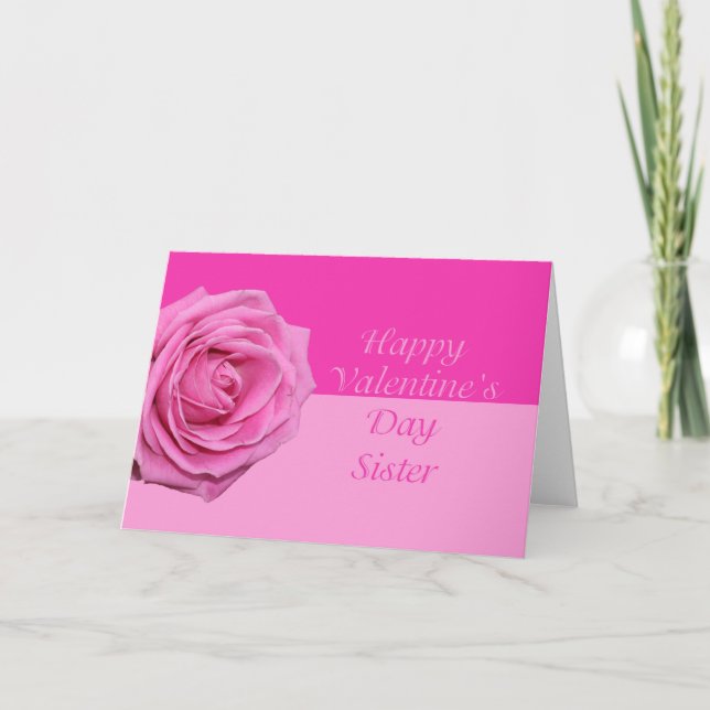 Sister  Happy Valentine's Day Roses Holiday Card (Front)
