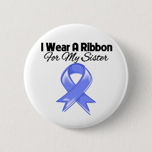 Sister - I Wear Periwinkle Ribbon 6 Cm Round Badge