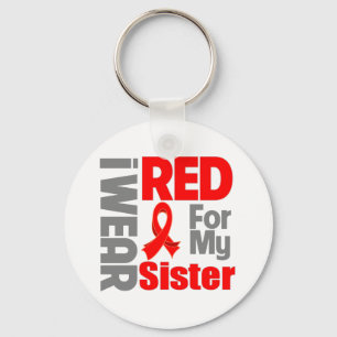 Sister - I Wear Red Ribbon Key Ring