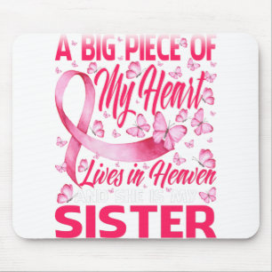 Sister In Heaven Butterfly Awesome Breast Cancer Mouse Pad