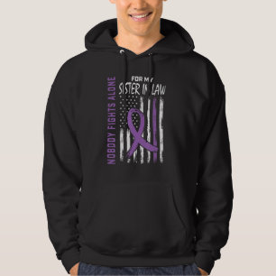 Sister In Law Alzheimers Awareness Flag Dementia F Hoodie