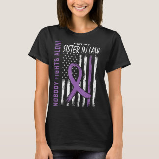 Sister In Law Alzheimers Awareness Flag Dementia F T-Shirt