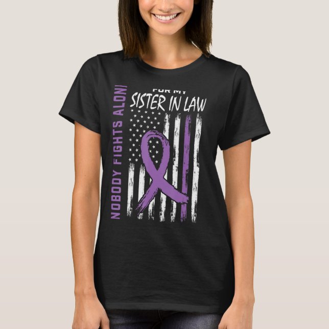 Sister In Law Alzheimers Awareness Flag Dementia F T-Shirt (Front)