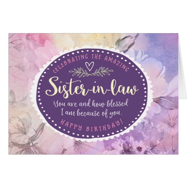 Sister-in-law Birthday, Celebrating You (Front Horizontal)