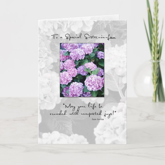 Sister-in-Law Birthday Hydrangea Card (Front)