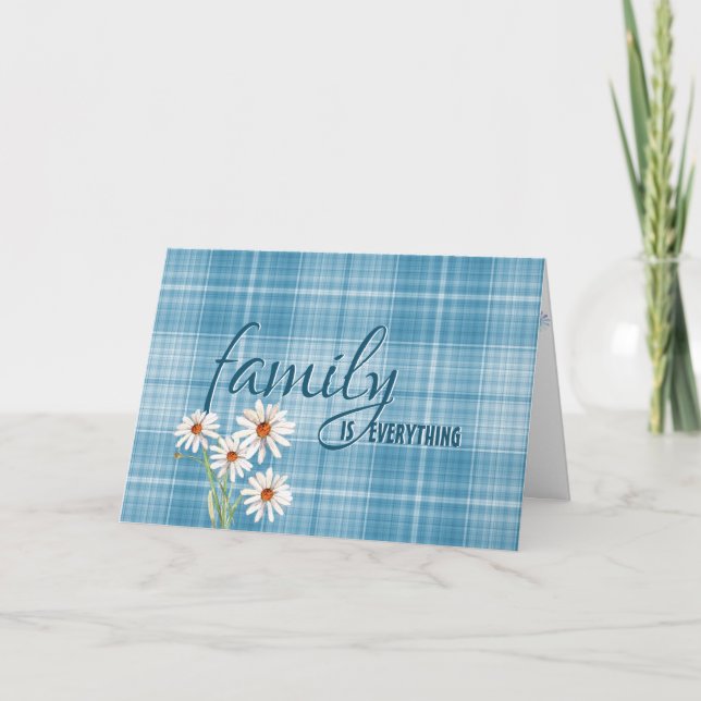 sister-in-law daisy on aqua plaid birthday card (Front)