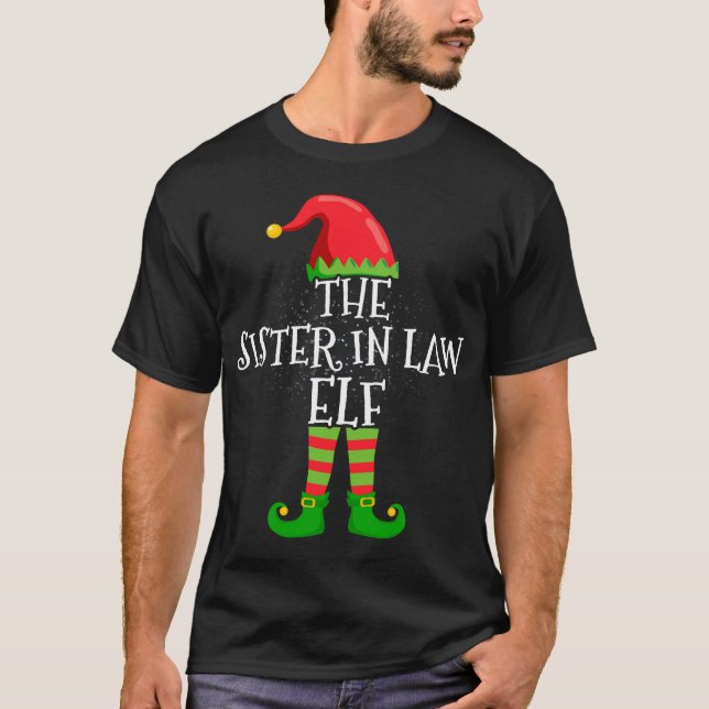 Sister In Law Elf Family Matching Christmas Group  T-Shirt (Front)