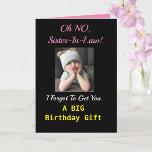 Sister-In-Law Funny Birthday Cute Girl Card