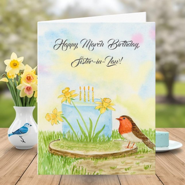 Sister-in-Law Happy March Birthday Daffodils Card (Creator Uploaded)