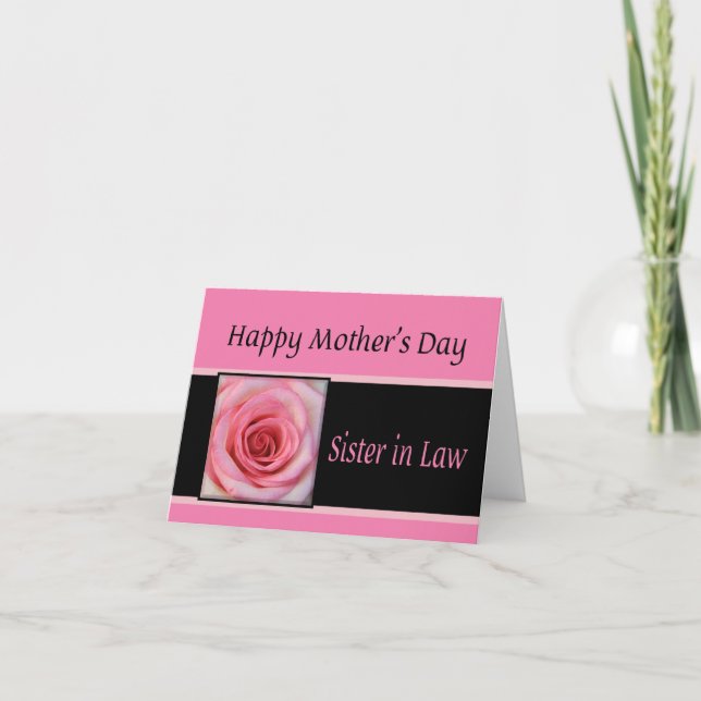 Sister in Law  Happy Mother's Day rose card (Front)