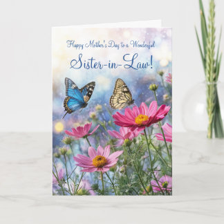 Sister in Law Mothers Day with Garden Flowers  Card
