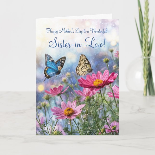 Sister in Law Mothers Day with Garden Flowers  Card (Front)