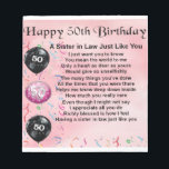 Sister in Law Poem - 50th Birthday Notepad<br><div class="desc">A great gift for a sister in law on her 50th birthday</div>