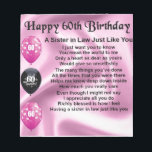 Sister in Law Poem - 60th Birthday Notepad<br><div class="desc">A great gift for a sister in law on her 60th birthday</div>