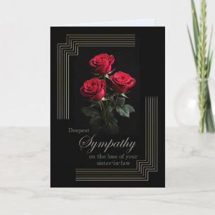 Sister in Law Sympathy Roses on Black Card