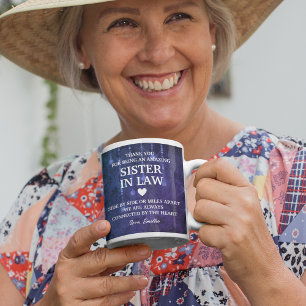 Sister In Law Thank You Heartfelt Message Custom Coffee Mug