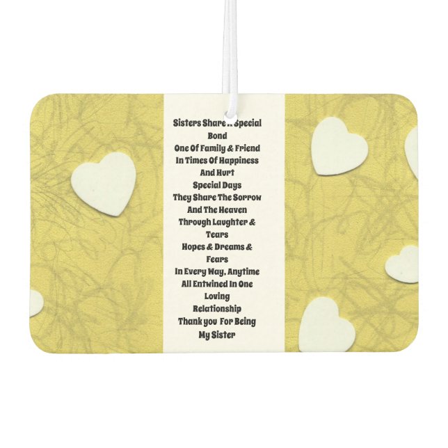 Sister Inspirational Car Air Freshener (Front)