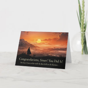 Sister Inspiring Congratulations Graduation Cap Card