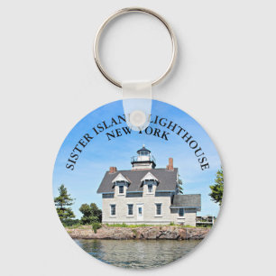 Sister Islands Lighthouse, New York Round Keyring
