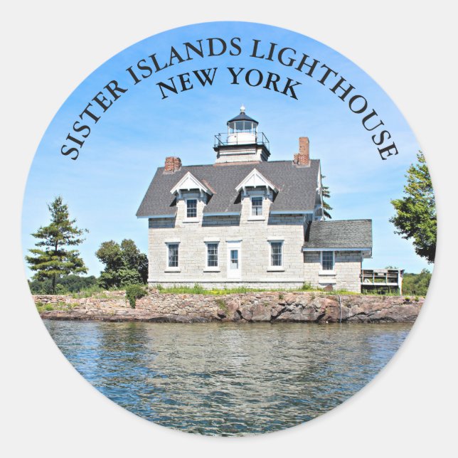 Sister Islands Lighthouse, New York Round Stickers (Front)