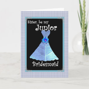 SISTER Junior Bridesmaid Invite - Blue Gown