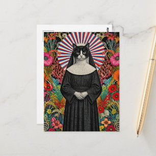 Sister Kitty the Cat Nun Postcard