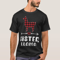 Sister Llama Christmas Pajama Red Plaid Buffalo Fa