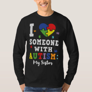 Sister Love Heart Special Autism Awareness T-Shirt