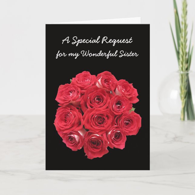 Sister Maid of Honour Invitations Card - Bouquet (Front)