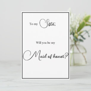 Sister Maid of Honour Proposal Card