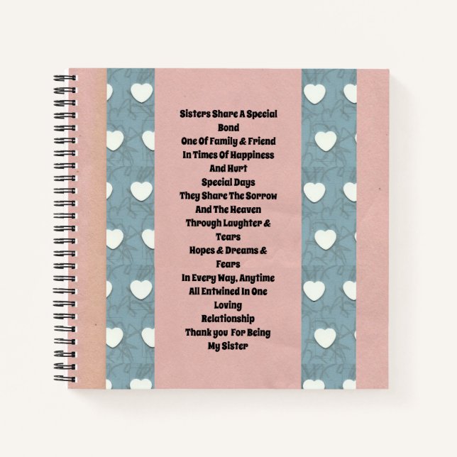Sister Marshmallow Hearts Notebook (Front)