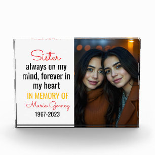 Sister Memorial Shirt – Always on My Mind Heart Photo Block