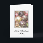 Sister Merry Christmas card<br><div class="desc">'Tis the season to party and celebrate: Merry Christmas! Surprise your nearest and dearest, your friends, co-workers, neighbours or even your boss with a special card. Many different designs available: from a modern collage photography card, mixing ornaments and winter landscapes, a classic vintage christmas theme or a more modern holiday...</div>