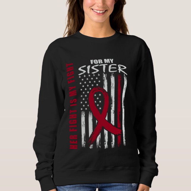 Sister Multiple Myeloma Awareness American Flag Pr Sweatshirt (Front)