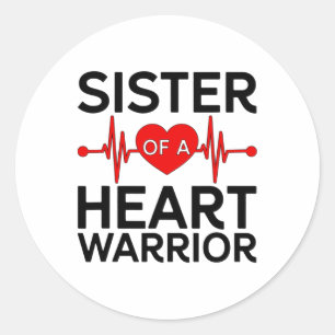 Sister Of A Chd Warrior Congenital Heart Disease C Classic Round Sticker