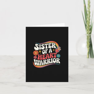 Sister Of A Heart Warrior Heart Disease Awareness Card