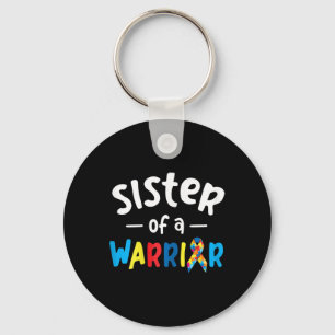 Sister Of A Warrior - Autism Awareness Gift  Key Ring