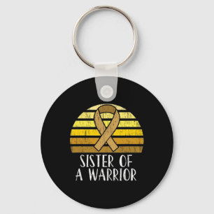 Sister Of A Warrior Childhood Cancer Awareness 1 Key Ring